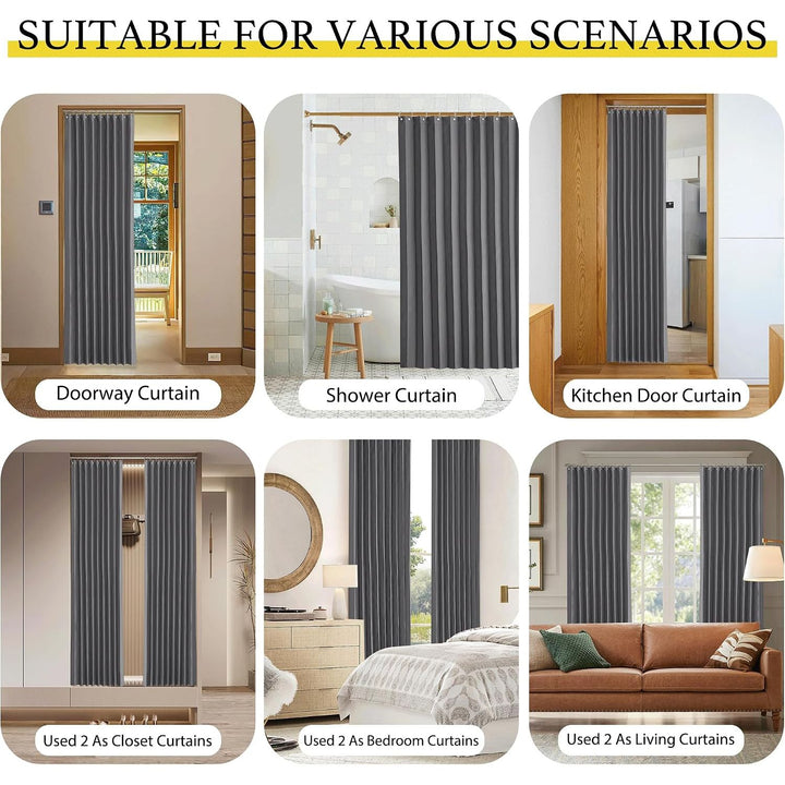 Blackout Doorway Curtain, Grey, 50 x 80 in, 1 Panel - Just Closeouts Canada Inc.