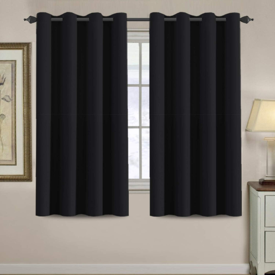 Blackout Grommet Curtain, Jet Black, 52 x 63 in, 1 Panel - Just Closeouts Canada Inc.