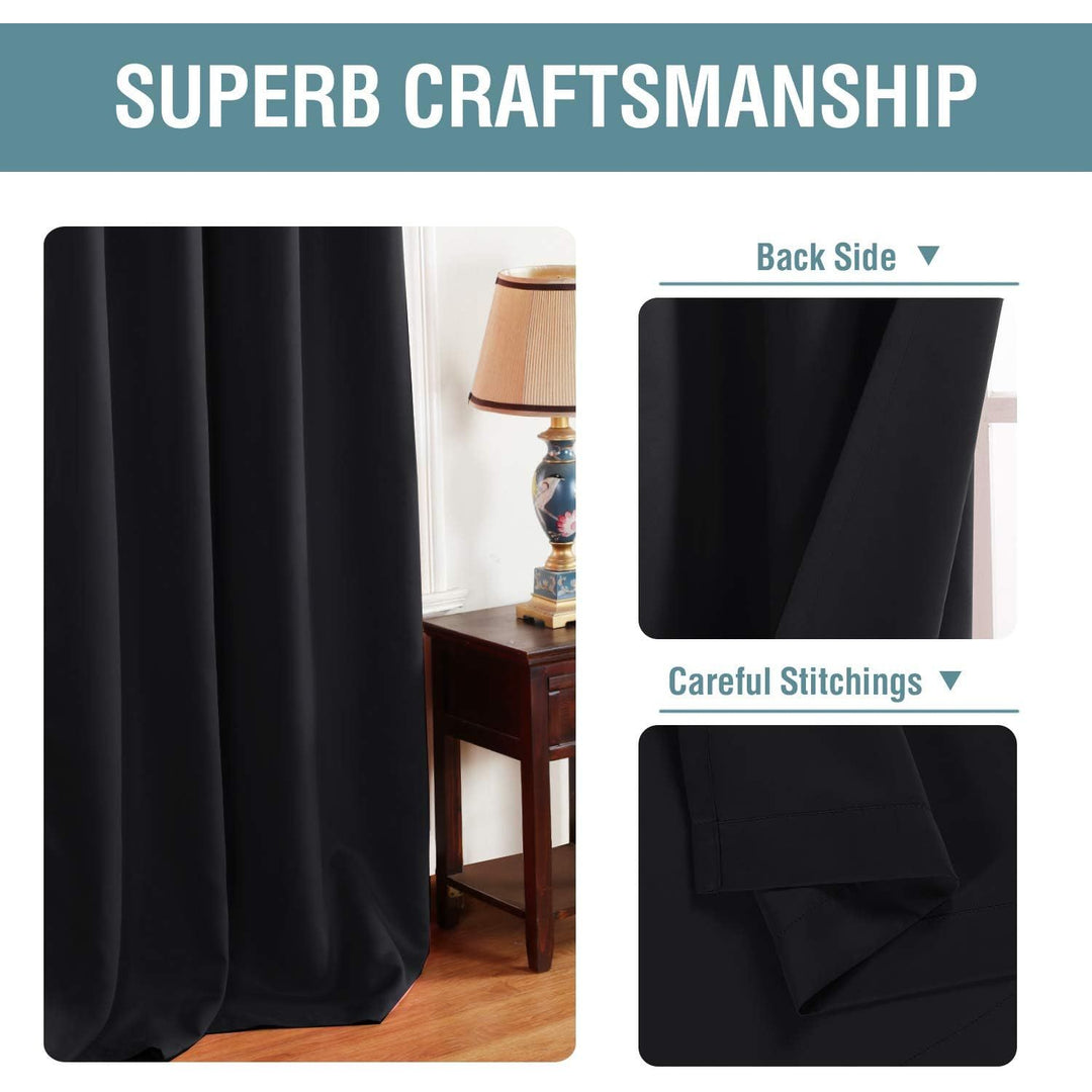 Blackout Grommet Curtain, Jet Black, 52 x 96 in, 1 Panel - Just Closeouts Canada Inc.