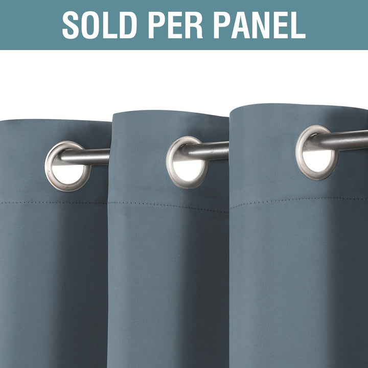 Blackout Grommet Curtain, Stone Blue, 52 x 84 in, 1 Panel - Just Closeouts Canada Inc.