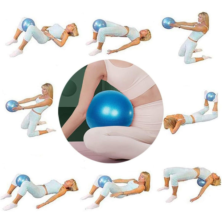 Blue 9-Inch Mini Pilates Exercise Ball with Inflation Straw - Just Closeouts Canada Inc.