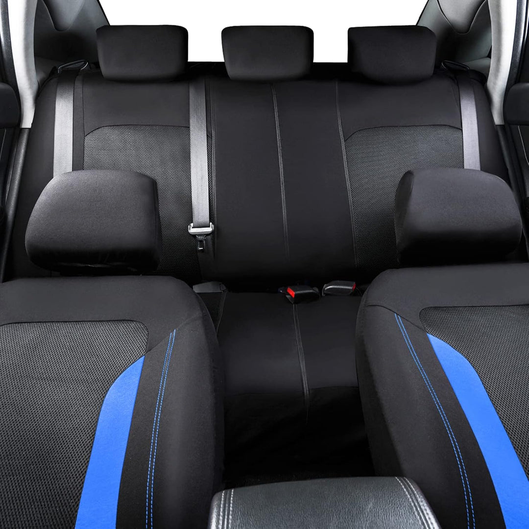 Blue & Black Breathable Mesh Car Seat Cover Set, Front & Rear - Just Closeouts Canada Inc.