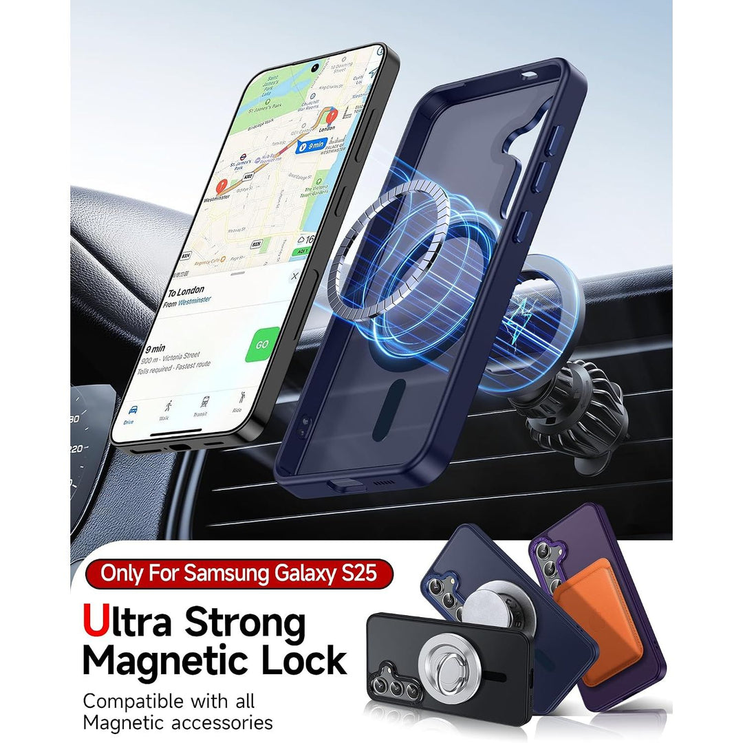 Blue Magnetic Matte Case for Samsung Galaxy S25 with 2 Screen Protectors - Just Closeouts Canada Inc.X004HWSWV7
