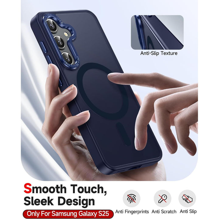 Blue Magnetic Matte Case for Samsung Galaxy S25 with 2 Screen Protectors - Just Closeouts Canada Inc.X004HWSWV7