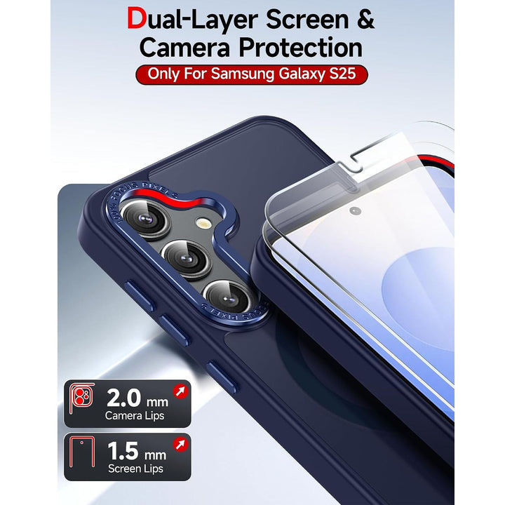 Blue Magnetic Matte Case for Samsung Galaxy S25 with 2 Screen Protectors - Just Closeouts Canada Inc.X004HWSWV7