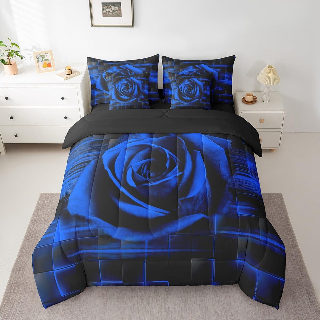 Blue Rose Comforter & Sheet Set, Twin, 7-Piece - Just Closeouts Canada Inc.X004OJ57LB