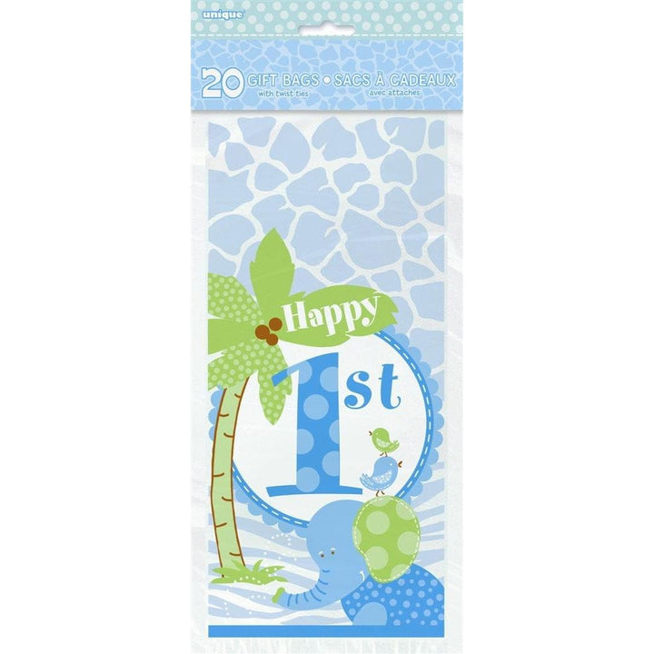 Blue Safari First Birthday Cellophane Bags, 20ct - Just Closeouts Canada Inc.011179426119