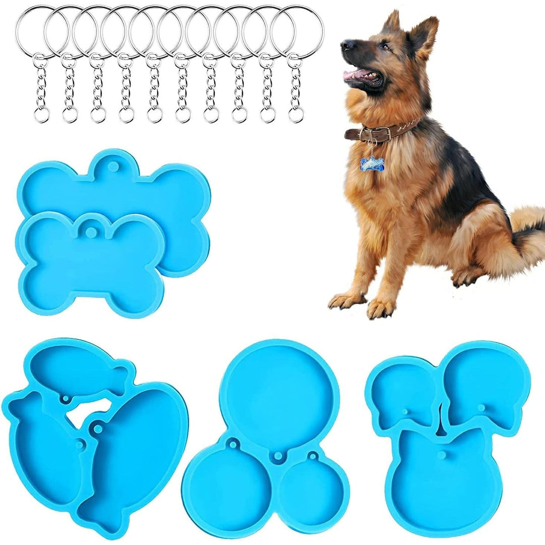 Blue Silicone Pet-Tag Resin Moulds with 10 Key Rings - Just Closeouts Canada Inc.