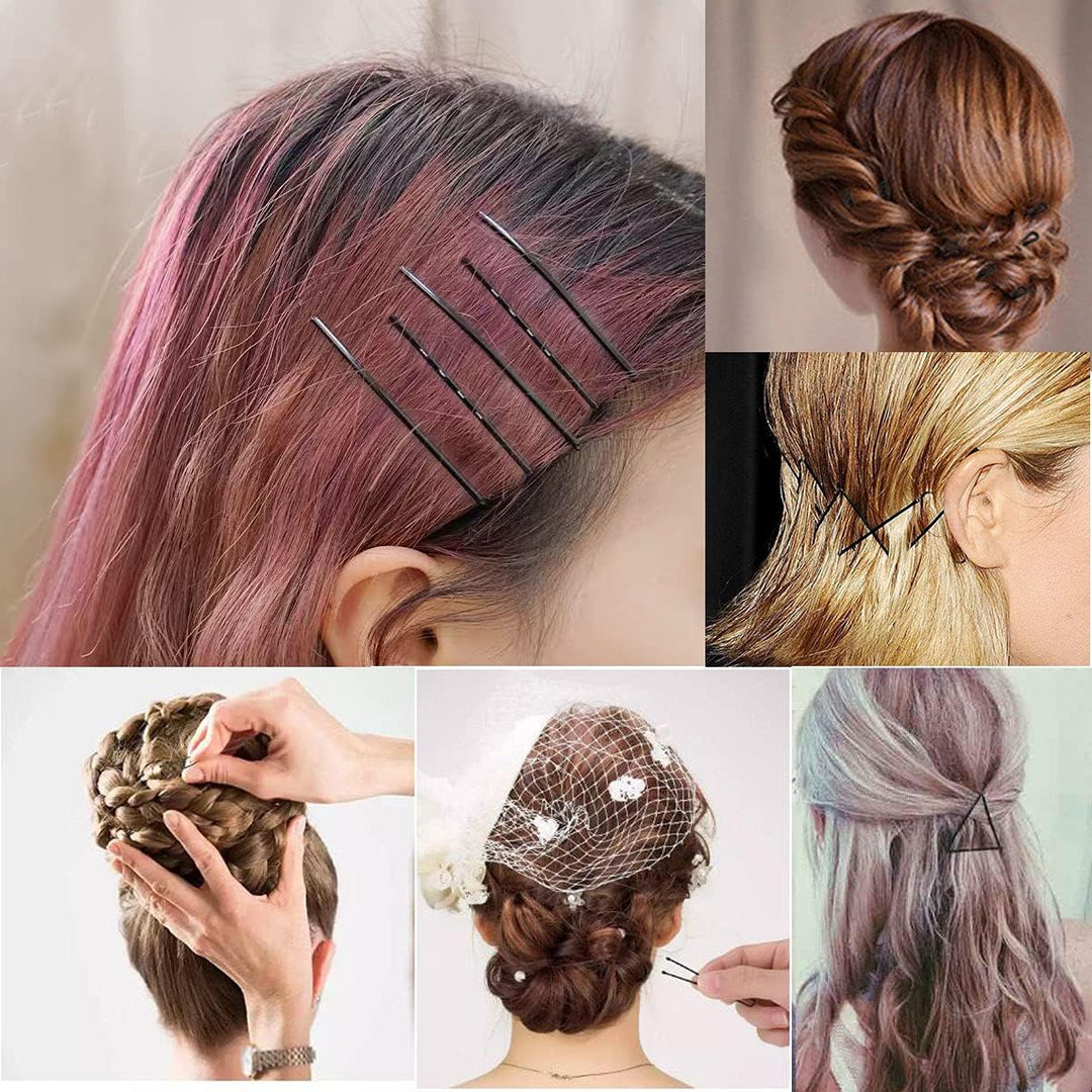 Bobby Pins, 200Count Black Hair Pins Hairpins with Box for Women Lady Girls Kids Hair Pin Invisible Wave Hairgrip Barrette Hairclip Bulk Hair Accessories (Black,2.2 Inch) - Just Closeouts Canada Inc.