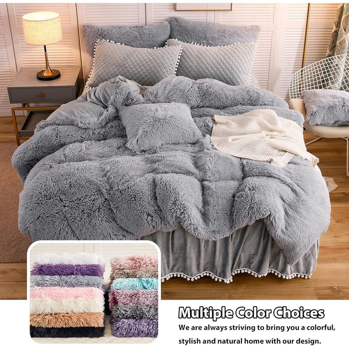 Body Pillow Cover with Zipper Closure, Luxury Shaggy Ultra Soft Plush Faux Fur Pillowcase 20"x54" for Bed Couch,Microfiber Long Pillowshams for Adults Pregnant Women/Mother/Wife(Gray) - Just Closeouts Canada Inc.