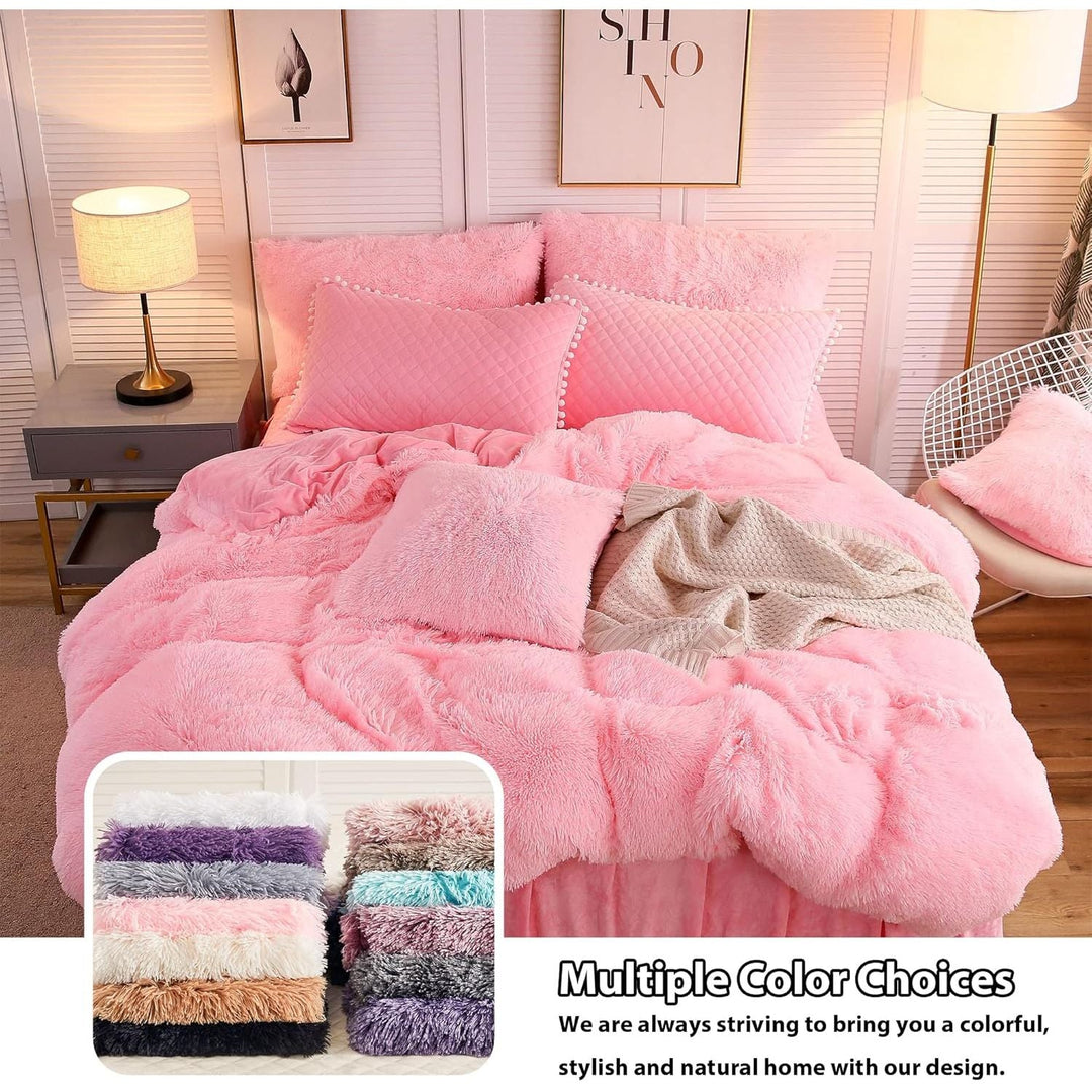 Body Pillow Cover with Zipper Closure, Luxury Shaggy Ultra Soft Plush Faux Fur Pillowcase 20"x54" for Bed Couch,Microfiber Long Pillowshams for Adults Pregnant Women/Mother/Wife(Pink) - Just Closeouts Canada Inc.
