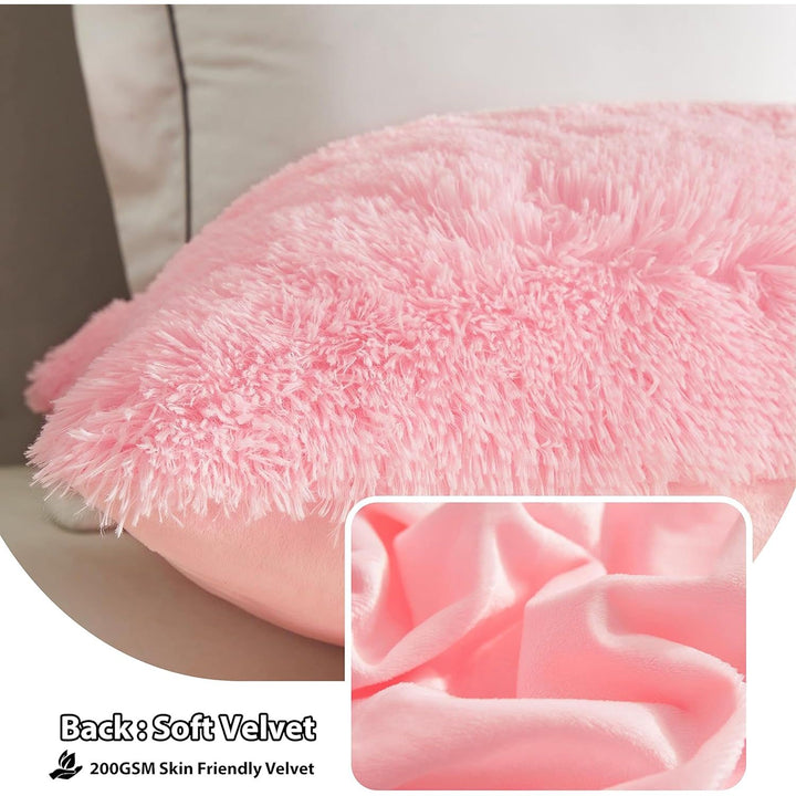 Body Pillow Cover with Zipper Closure, Luxury Shaggy Ultra Soft Plush Faux Fur Pillowcase 20"x54" for Bed Couch,Microfiber Long Pillowshams for Adults Pregnant Women/Mother/Wife(Pink) - Just Closeouts Canada Inc.