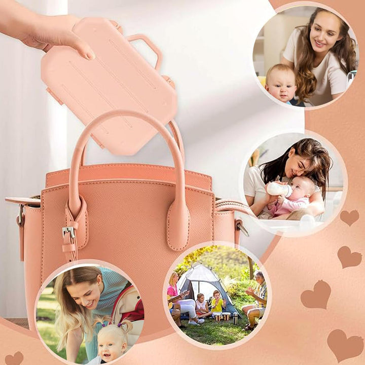 Bottle Brush Set, 6 in 1 Bottle Cleaner Kit with Silicone Bottle Brush, Nipple Cleaner Brush, Straw Brush, Soap Dispenser, Storage Box,Bottle Drying Rack for Home and Travel (Pink) - Just Closeouts Canada Inc.