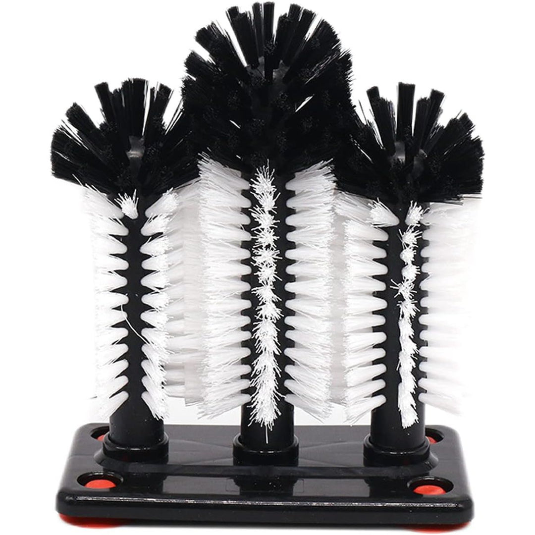 Bottle Cleaning Brush with Suction Base, Glass Cup Washer, 3PCS Head Bristle Brush for Beer Cup, Long Leg Cup, Red Wine Glass and More Bar Kitchen Cup - Just Closeouts Canada Inc.
