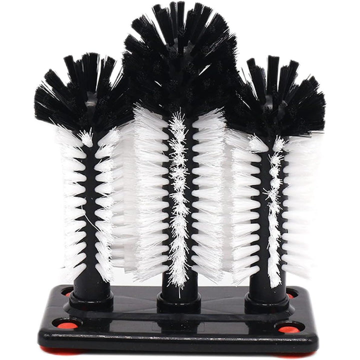 Bottle Cleaning Brush with Suction Base, Glass Cup Washer, 3PCS Head Bristle Brush for Beer Cup, Long Leg Cup, Red Wine Glass and More Bar Kitchen Cup - Just Closeouts Canada Inc.