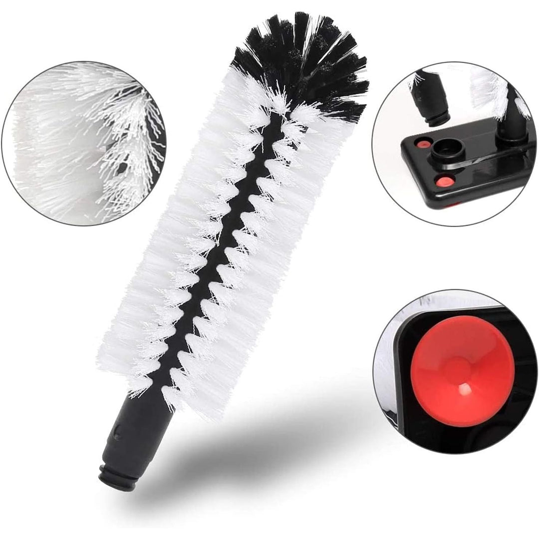 Bottle Cleaning Brush with Suction Base, Glass Cup Washer, 3PCS Head Bristle Brush for Beer Cup, Long Leg Cup, Red Wine Glass and More Bar Kitchen Cup - Just Closeouts Canada Inc.