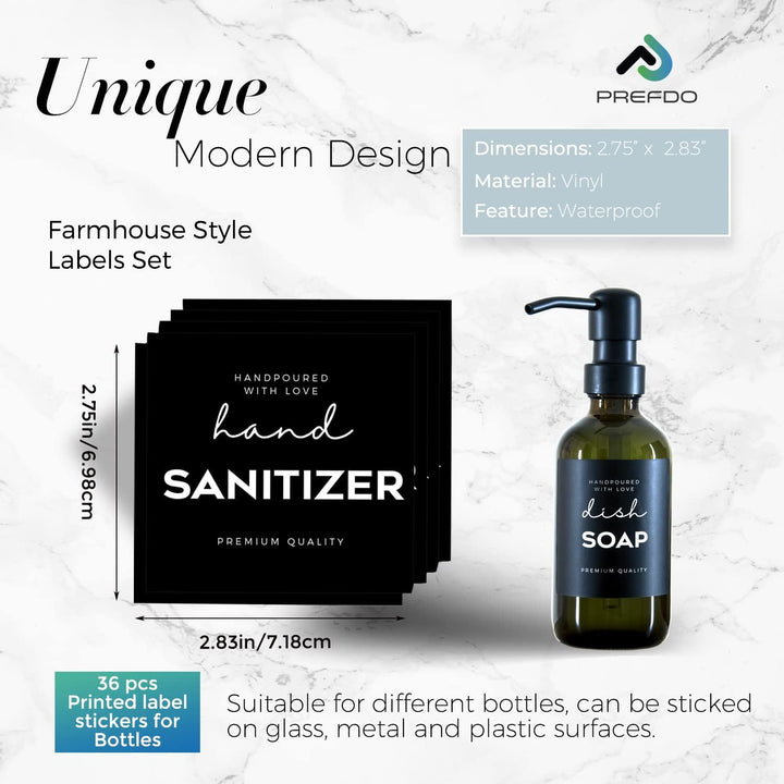 Bottle Organisation Labels – Modern Black, 36 Pieces - Just Closeouts Canada Inc.