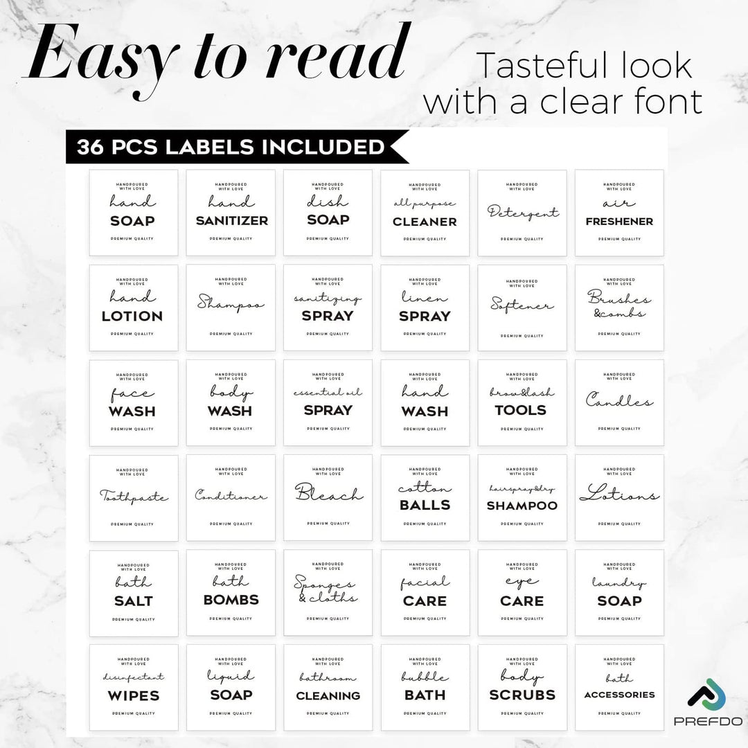 Bottle Organisation Labels – Modern White, 36 Pieces - Just Closeouts Canada Inc.