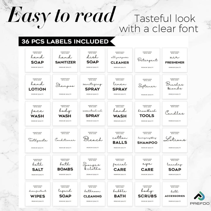 Bottle Organisation Labels – Modern White, 36 Pieces - Just Closeouts Canada Inc.