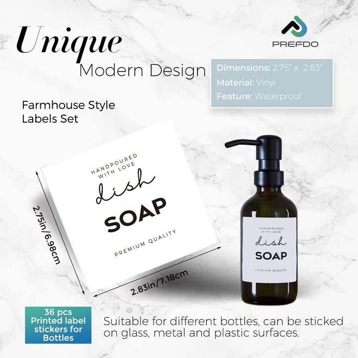Bottle Organisation Labels – Modern White, 36 Pieces - Just Closeouts Canada Inc.