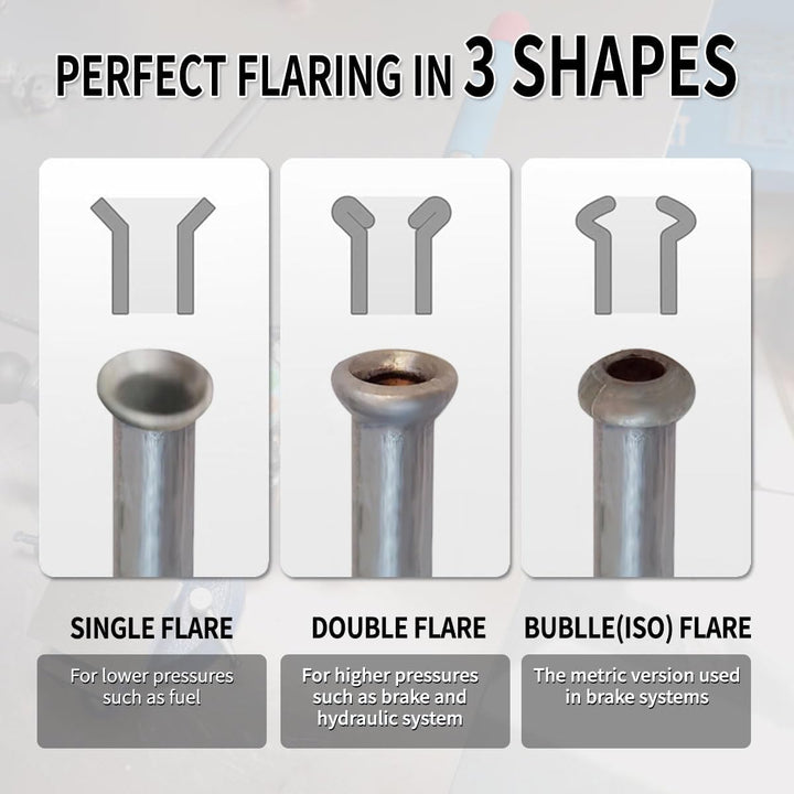 Brake Line Flaring Tool Kit, 45 Degree Single, Double and Bubble Flares, Brake Line and Tubing Flaring Tool for 3/16", 1/4", 5/16", 3/8" and 4.75mm Tubing, Brake Flare Tool for Steel Metal Tube - Just Closeouts Canada Inc.X0048DA1LJ