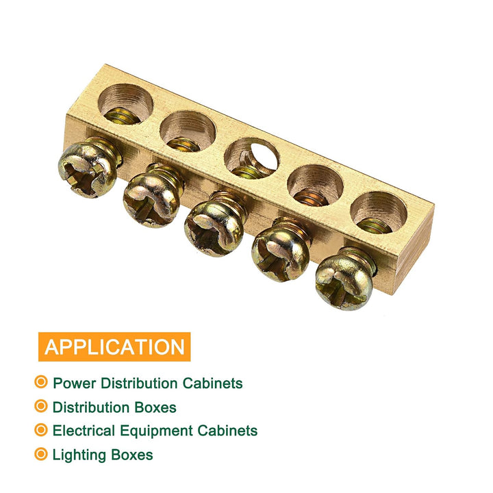 Brass 5-Position Terminal Ground Bars, 5-Pack - Just Closeouts Canada Inc.