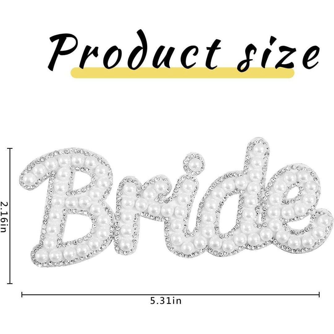 Bride Pearl Iron-On Script Appliqué, White - Just Closeouts Canada Inc.