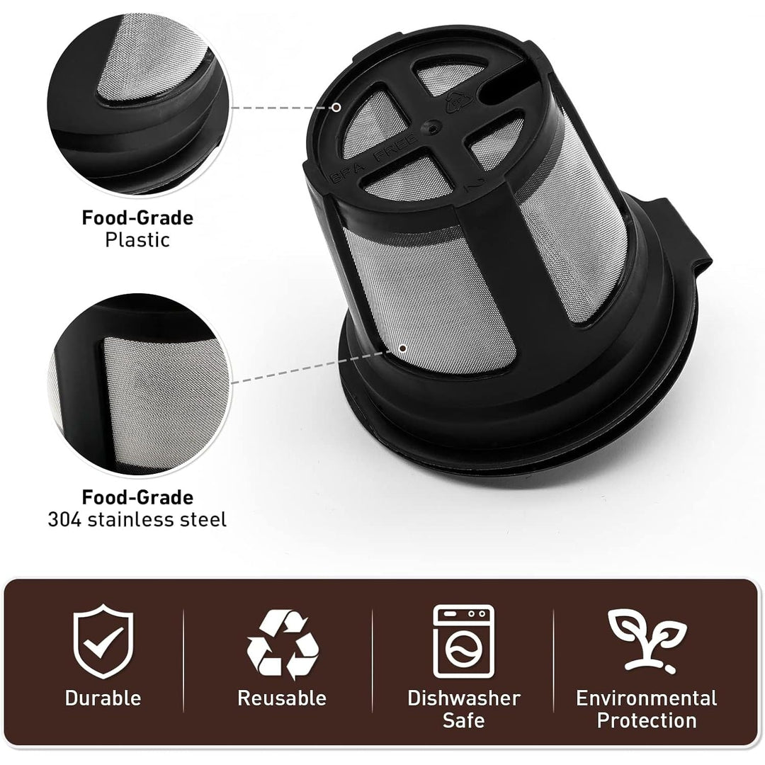 BRIKINTE Reusable Coffee Filter for Ninja Dual Brew Coffee Maker - 3 Pack K Cup Pods and 2 Pack Filter 4 for CFP301 CFP201 - Just Closeouts Canada Inc.