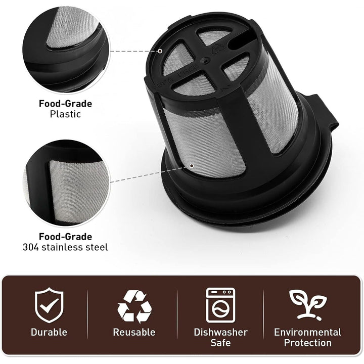 BRIKINTE Reusable Coffee Filter for Ninja Dual Brew Coffee Maker - 3 Pack K Cup Pods and 2 Pack Filter 4 for CFP301 CFP201 - Just Closeouts Canada Inc.