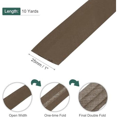 Brown 1-Inch Double-Fold Bias Tape, 10 Yards - Just Closeouts Canada Inc.