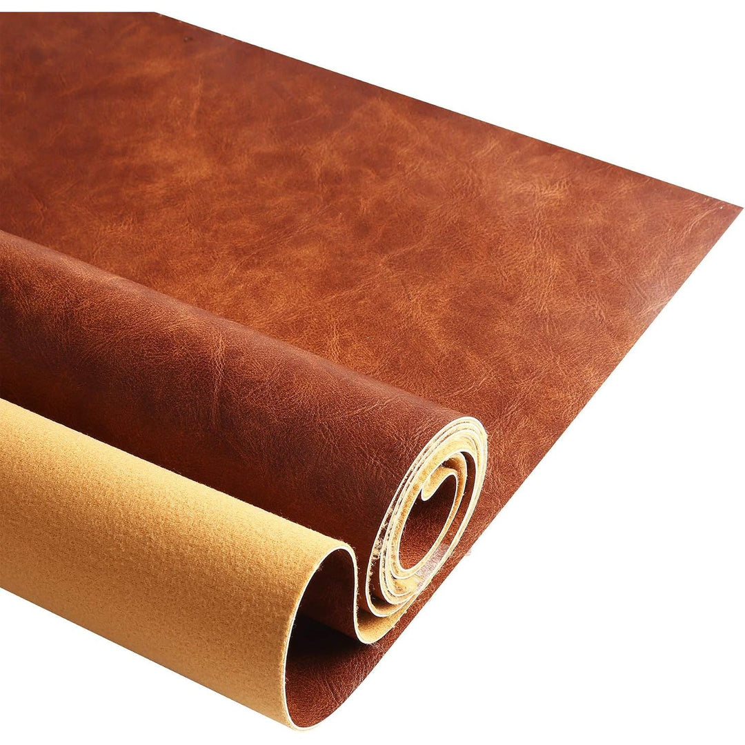 Brown Distressed Faux-Leather Upholstery Fabric, 72 × 54 in - Just Closeouts Canada Inc.