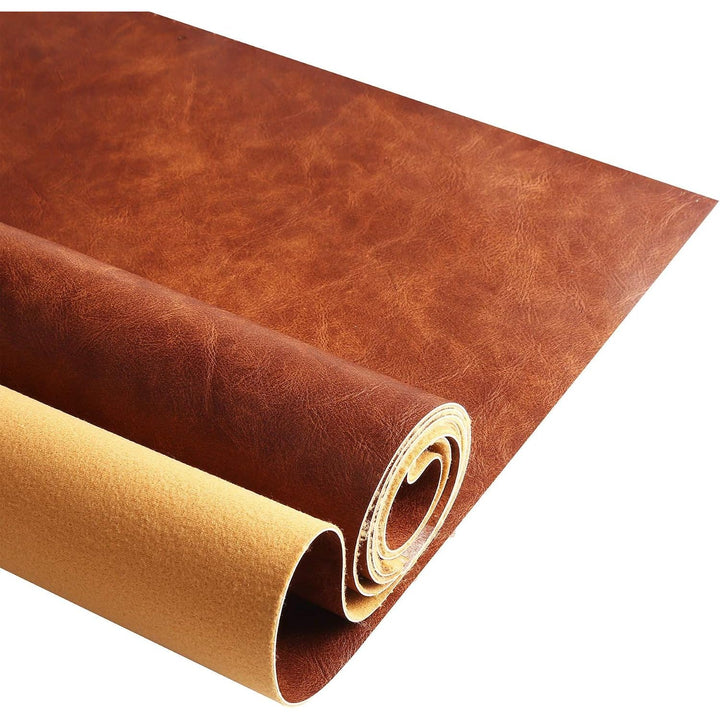 Brown Distressed Faux-Leather Upholstery Fabric, 72 × 54 in - Just Closeouts Canada Inc.