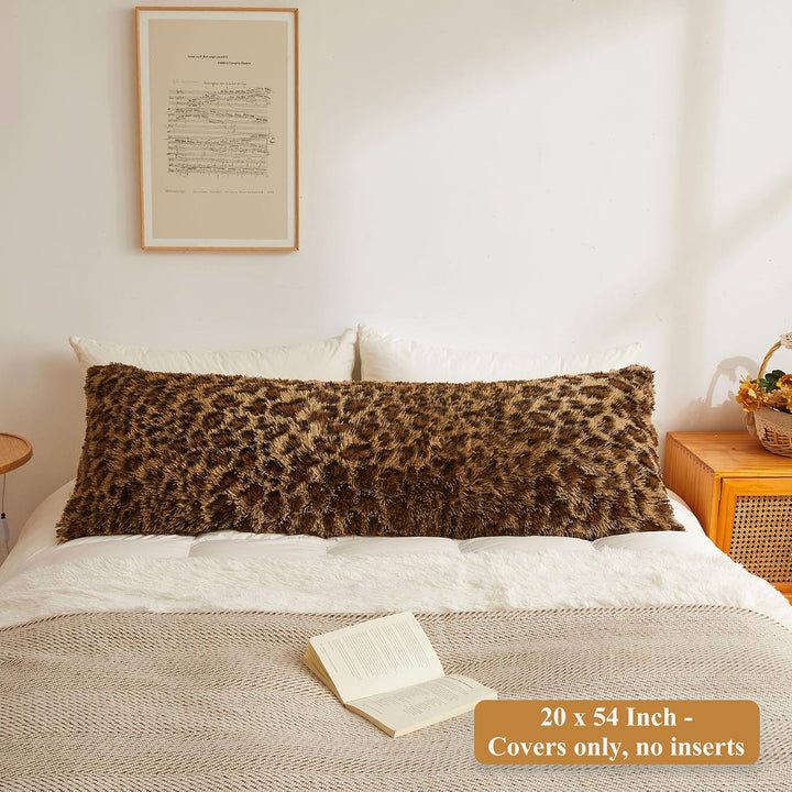 Brown Leopard-Print Faux Fur Body Pillow Cover, 20 × 54 in - Just Closeouts Canada Inc.X0047QCFXT