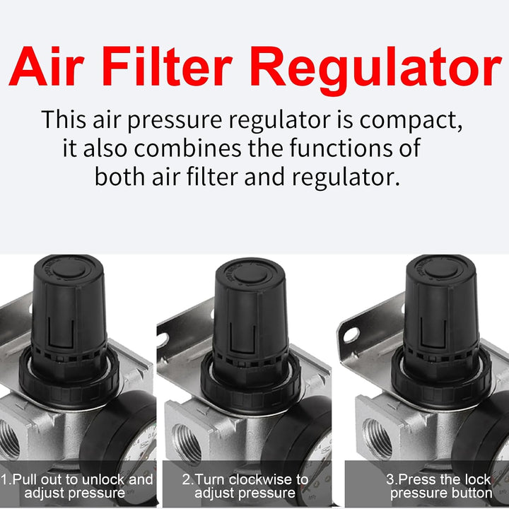 BSP 1/2-Inch Air Filter Regulator with Water Trap - Just Closeouts Canada Inc.X003Z9C9HB