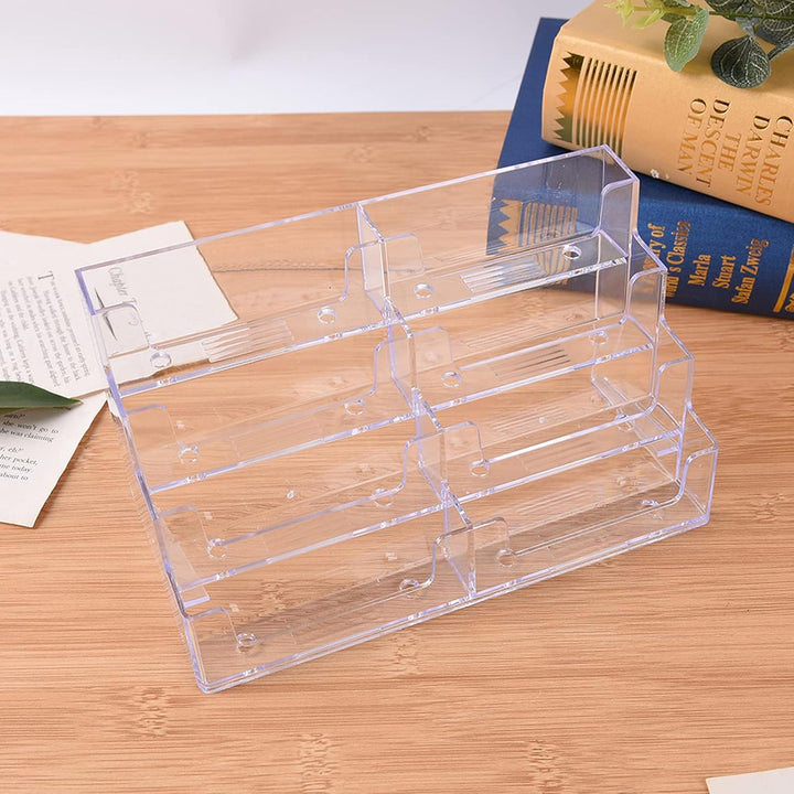 BTSKY 2Pcs 8 Pockets Acrylic Business Card Holder Stand Clear Boardgame Cards Holder Desktop Countertop Acrylic Card Filling Display - Just Closeouts Canada Inc.