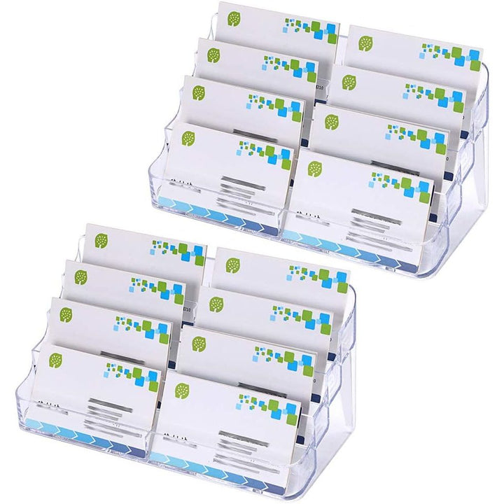 BTSKY 2Pcs 8 Pockets Acrylic Business Card Holder Stand Clear Boardgame Cards Holder Desktop Countertop Acrylic Card Filling Display - Just Closeouts Canada Inc.
