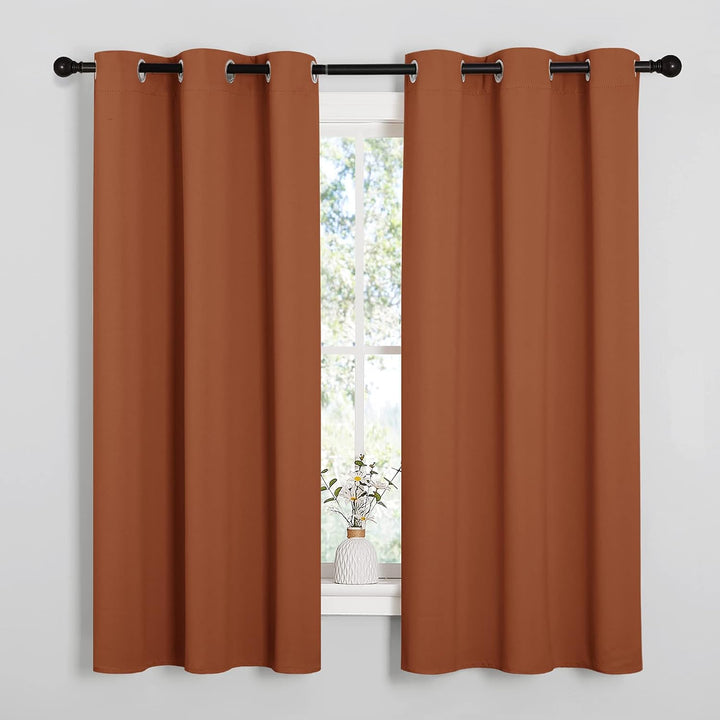 Burnt Orange Blackout Grommet Curtains, 42 x 63 in, 2 Panels - Just Closeouts Canada Inc.