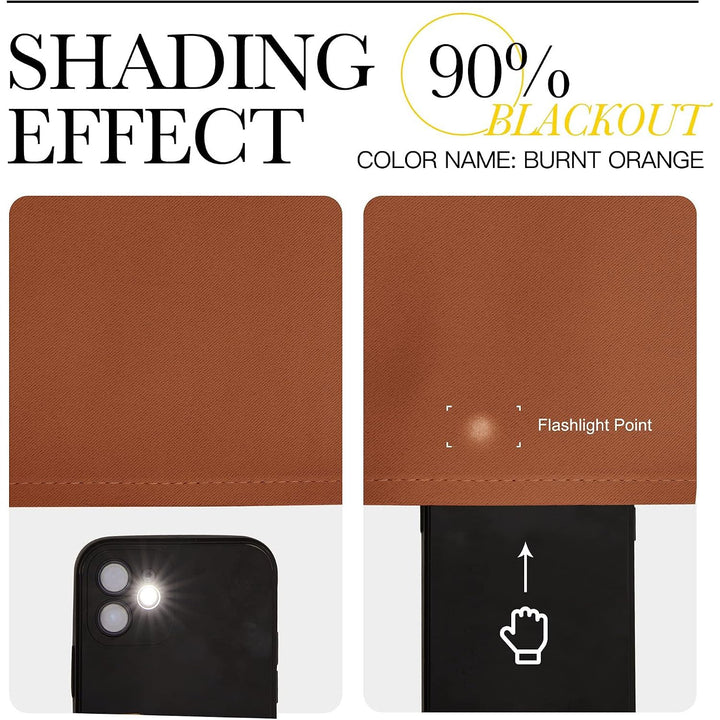Burnt Orange Blackout Grommet Curtains, 42 x 63 in, 2 Panels - Just Closeouts Canada Inc.