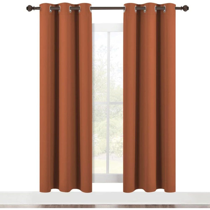 Burnt Orange Blackout Grommet Curtains, 42 x 72 in, 2 Panels - Just Closeouts Canada Inc.