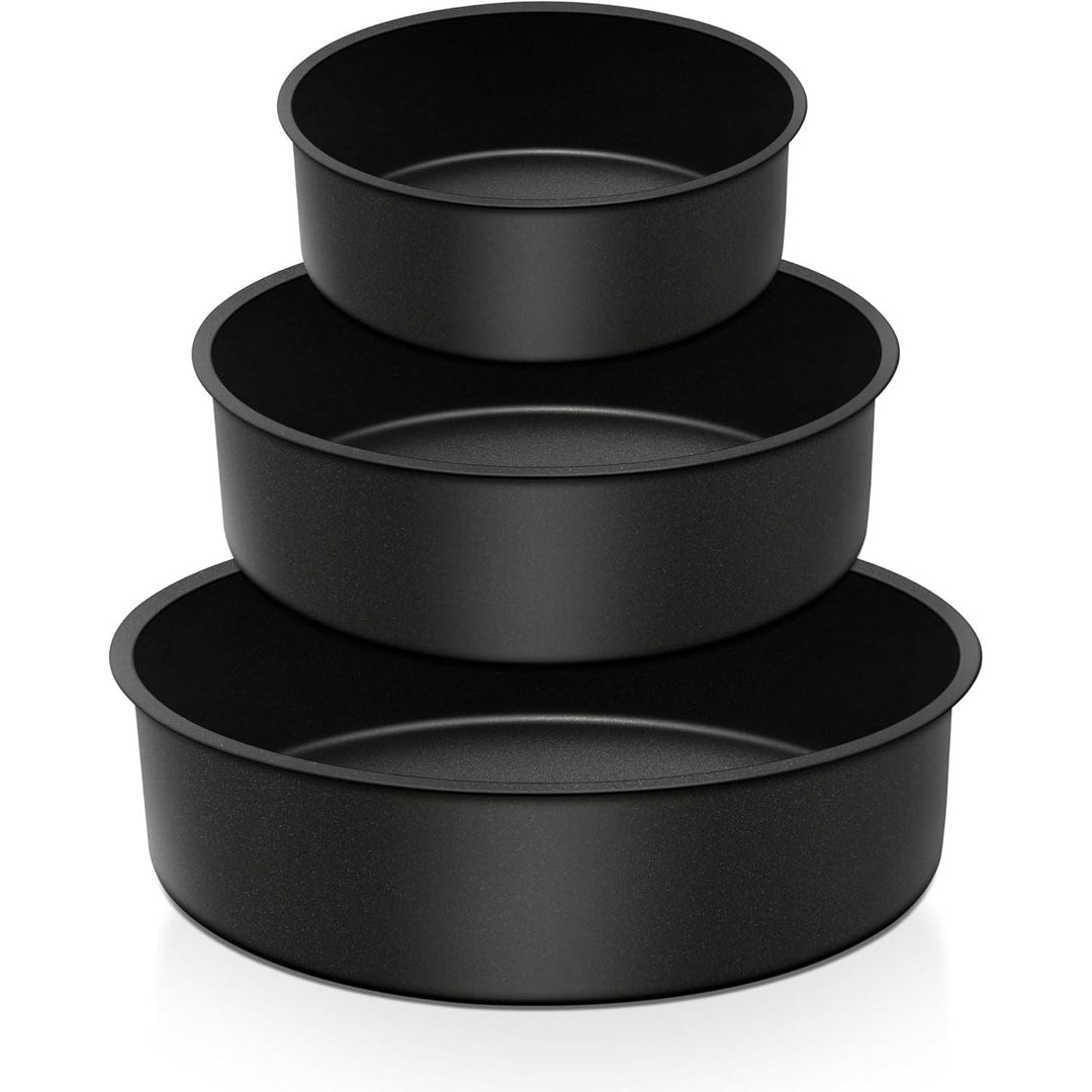 Cake Pan Set of 3, Nonstick Round Baking Pan with Stainless Steel Core, 3 Tier Bake Tin Bakeware, 6" 8" 9.5 inch Cheesecake Pan for Layered Cakes, Wedding Cake, Non - Toxic Cake Mold, 3 Inch Deep - Just Closeouts Canada Inc.