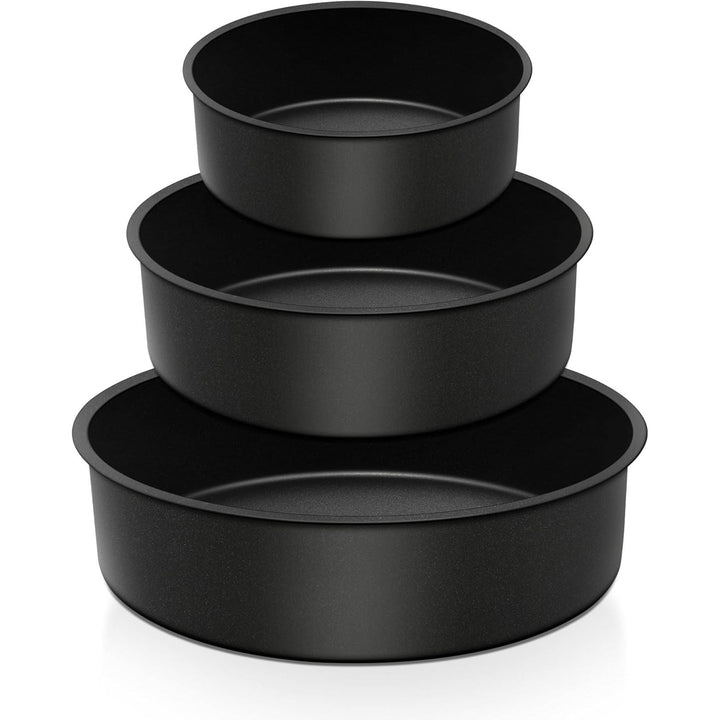 Cake Pan Set of 3, Nonstick Round Baking Pan with Stainless Steel Core, 3 Tier Bake Tin Bakeware, 6" 8" 9.5 inch Cheesecake Pan for Layered Cakes, Wedding Cake, Non - Toxic Cake Mold, 3 Inch Deep - Just Closeouts Canada Inc.