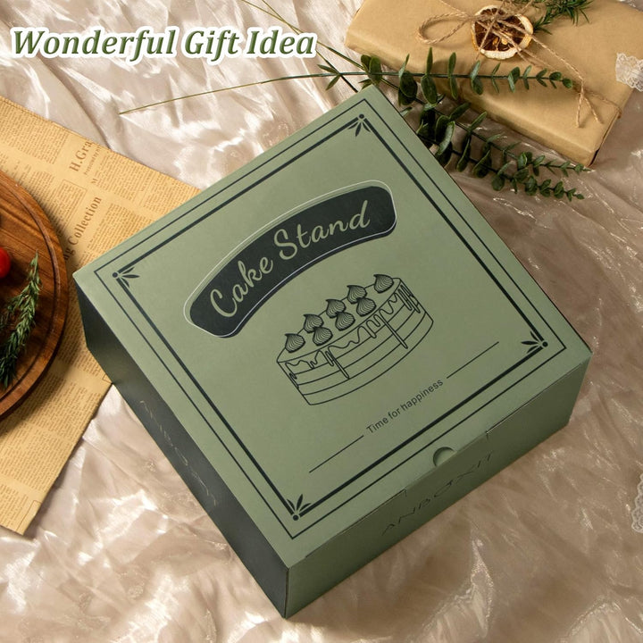 Cake Stand with Dome Lid, Acacia Wood Rotating Cake Plate with Cover, Wooden Cake Display Stand with Acrylic Dome - Rotatable - Just Closeouts Canada Inc.