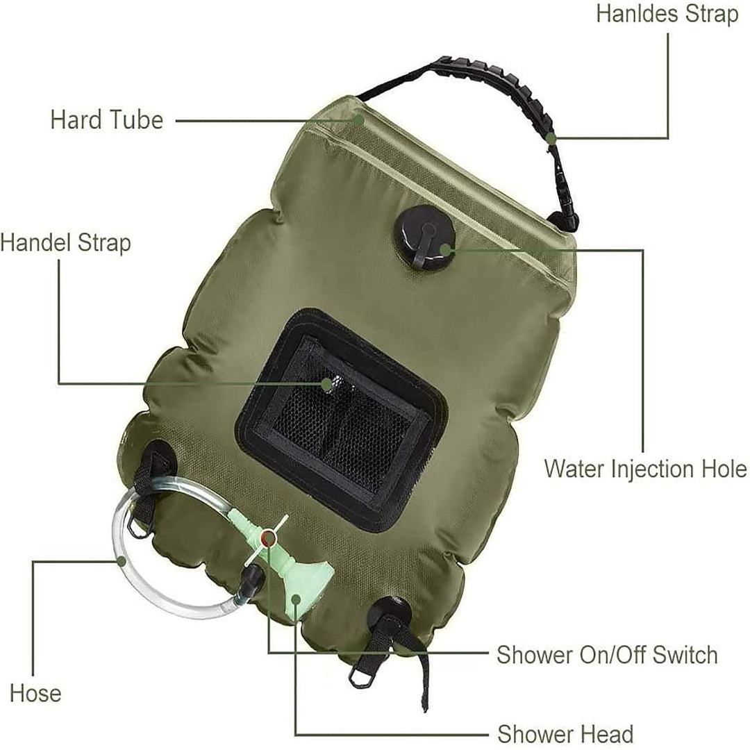 Camping SolarHeating Shower Bag Outdoor Portable Solar Shower Bath Bag for Camping Beach Swimming Outdoor Traveling Hiking - Blue - Just Closeouts Canada Inc.