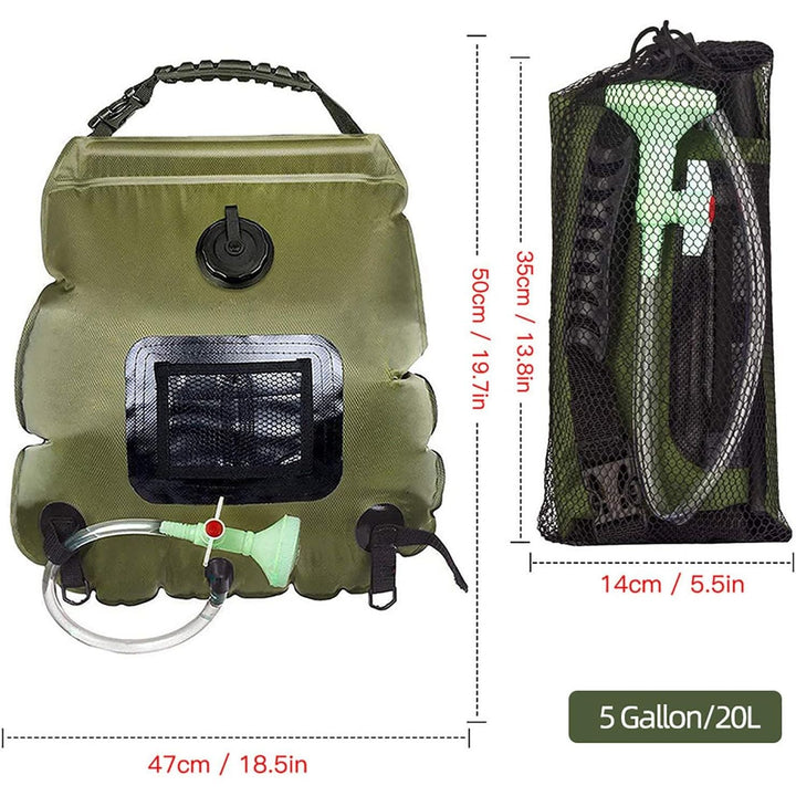 Camping SolarHeating Shower Bag Outdoor Portable Solar Shower Bath Bag for Camping Beach Swimming Outdoor Traveling Hiking - Blue - Just Closeouts Canada Inc.