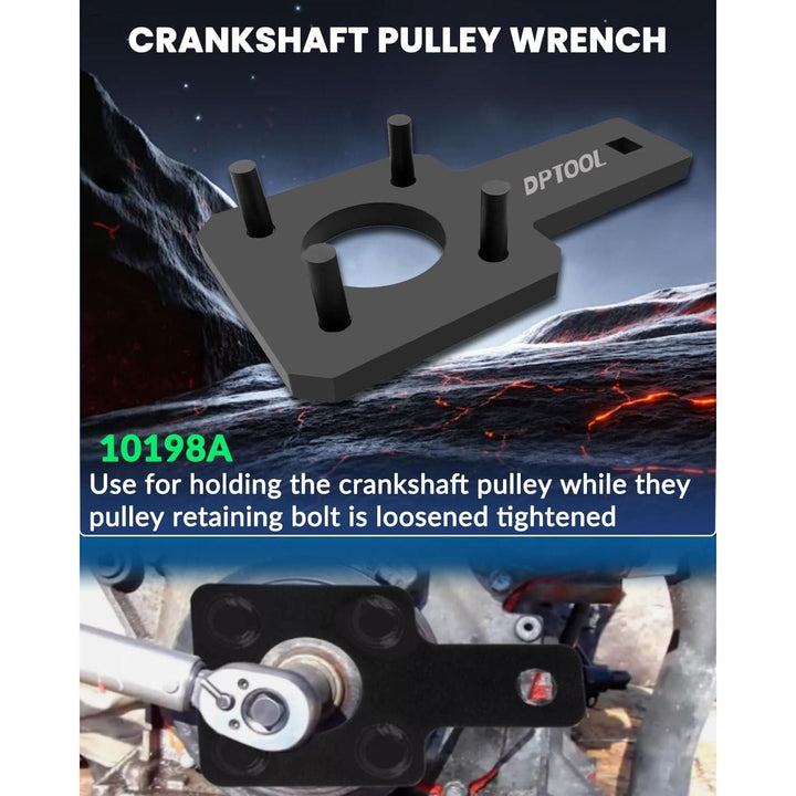 Camshaft Phaser Timing Chain Tool Camshaft Holding Tool Crankshaft Pulley Wrench Compatible with VW Jeep Chrysler Dodge 3.6L Pentastar Engine Replace 10200A 10202 10369 10198A 2025200090 - Just Closeouts Canada Inc.X004BPSNGT