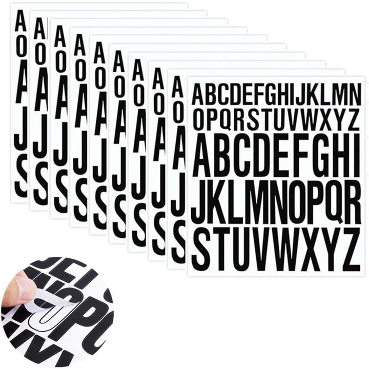 Capital Letter Stickers, 10 Sheet Letter Stickers, Waterproof Capital Vinyl Alphabet Stickers Large Small Self Adhesive for Scrapbooking Mailboxes Car Crafts(Black) - Just Closeouts Canada Inc.