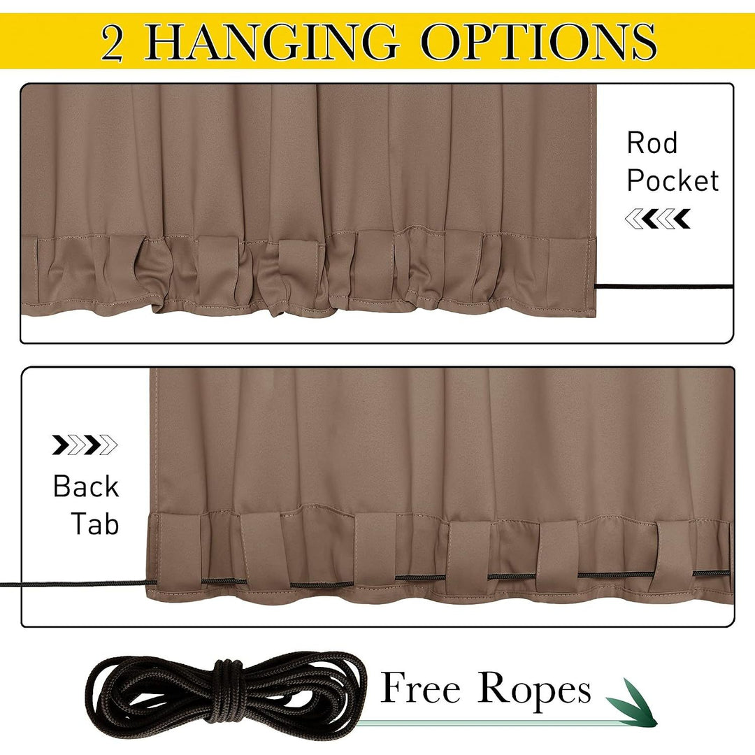 Cappuccino Waterproof Outdoor Curtains, 52 x 95 in, 2 Panels - Just Closeouts Canada Inc.