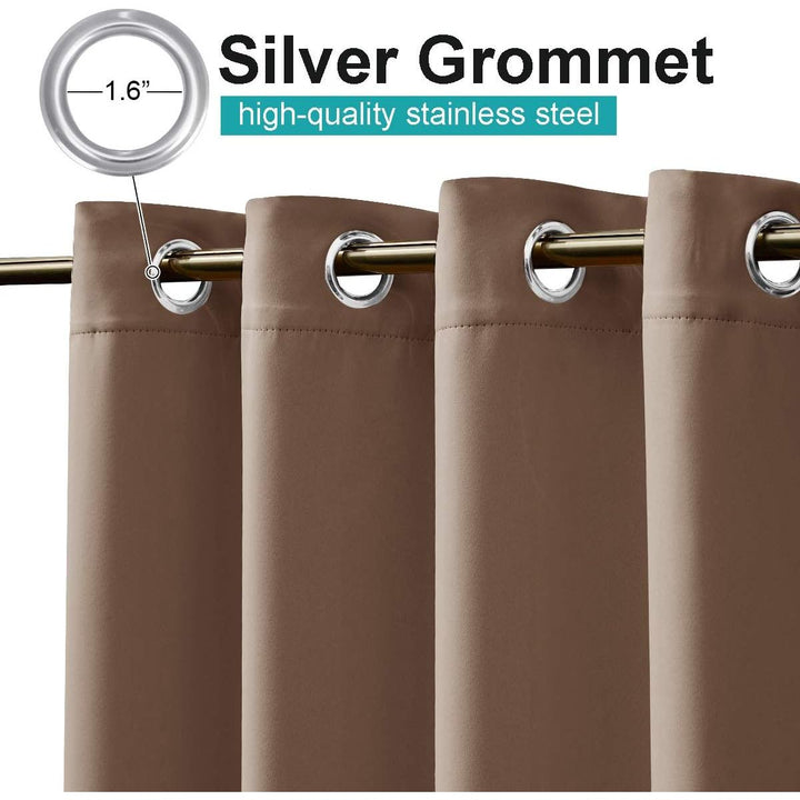 Cappuccino Waterproof Outdoor Curtains, 52 x 96 in, Set of 2 - Just Closeouts Canada Inc.