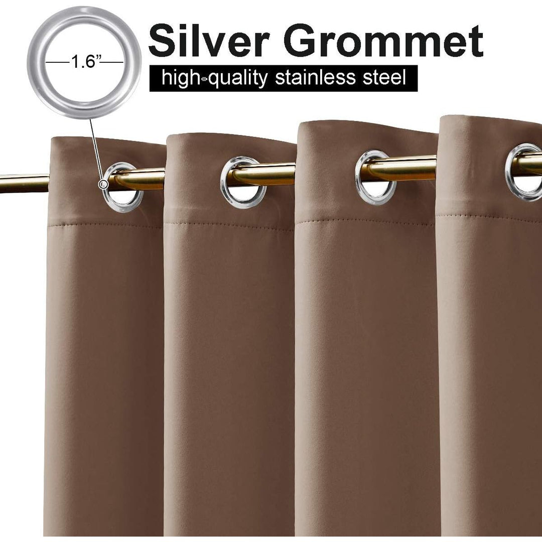 Cappuccino Waterproof Outdoor Grommet Curtain, 100 x 95 in, 1 Panel - Just Closeouts Canada Inc.