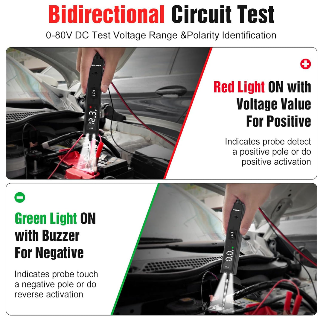 Car Circuit Tester,12V & 24V DC Automotive Test Light,LED Power Circuit Probe Tester Fuse Tester Voltage Tester Short Circuit Finder Component Activation Continuity Tester - Just Closeouts Canada Inc.